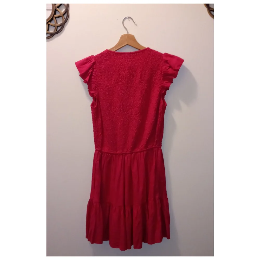 Pink Universal Thread Smocked Ruffle Dress w/ Pockets - Picture 5 of 7